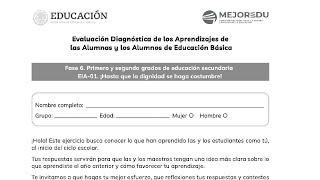 EXAMEN DIAGNÓSTICA MEJOREDU SEGUNDO DE SECUNDARIA 2024 EXAMEN 1 [upl. by Niela785]