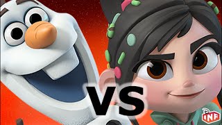 Olaf vs Vanellope sarlacc pit arena fight Disney Infinity toy box [upl. by Yenor]