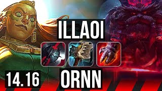 ILLAOI vs ORNN TOP  6 solo kills 824 600 games Rank 13 Illaoi  NA Master  1416 [upl. by Zindman]