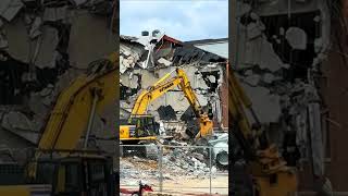 Building Gets Demolished demolition automobile constructionequipment [upl. by Oht]