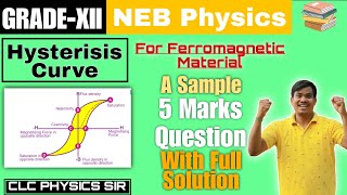 Hysterisis Property of Ferromagnetic Material  A Sample 5 Marks Question With Solution  By CLC Sir [upl. by Ttirrem]