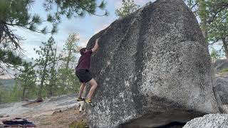 Sad Spasm V45  Tall Beta Lake Tahoe Bouldering Pfiff [upl. by Warring]