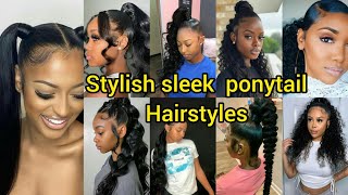 Most stylish sleek ponytail hairstyles for black women  Braided ponytail Styles  sleek ponytail [upl. by Palma334]