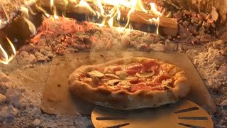 teaching myself how to make pizza in my homemade outdoor wood fired pizza oven [upl. by Sadoff]