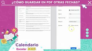 ¿CÓMO GUARDAR EN PDF OTRAS FECHAS  Calendario Escolar 2023 [upl. by Eillim]