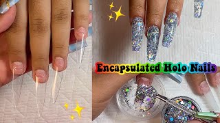 HOW TO ENCAPSULATE GLITTER IN POLYGEL NAILS  Beginner Friendly Nail Tutorial [upl. by Kokoruda406]