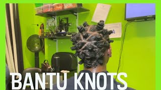 Bantu Knots with Natural Hair 💚 [upl. by Ciardap]