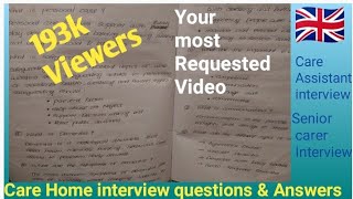 🇬🇧UK care home job interview questions and answerscare assistant interviewSenior care interviewUk [upl. by Nirrep]