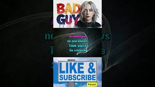 Billie Eilish  Bad Guy Karaoke Version shorts [upl. by Durware917]