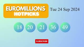 EuroMillionsHotPicks Draw Results on Tue 24 Sep 2024 The National Lottery UK [upl. by Levin]