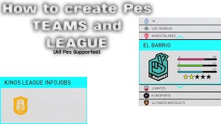 How to CREATE TEAMS and LEAGUE in PES on PC  All Pes supperted  2024 [upl. by Goldfinch309]