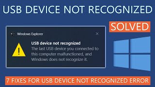 Fix USB Device Not Recognized in Windows 11  10  How To Solve usb device not recognized 5 Ways [upl. by Jarret232]