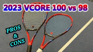 2023 Yonex Vcore 98 vs 100 tennis racquet review amp play test  Yonex Vcore Pro 100 tennis review [upl. by Maccarone133]