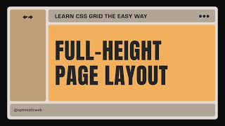 CSS Grid  Create a FULLHEIGHT RESPONSIVE Layout in Minutes [upl. by Llerreg]