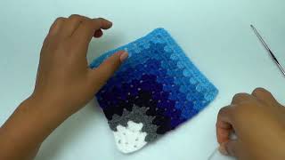 HERMOSO CUADRO A CROCHET PASO A PASO EN GAMA DE AZUL [upl. by Waltner438]