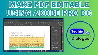 How to Make a PDF Editable Using Adobe Acrobat Pro DC [upl. by Gilus869]