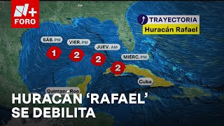 Huracán Rafael se debilita a categoría 2 luego de tocar tierra en Cuba  Las Noticias [upl. by Aihsetal]