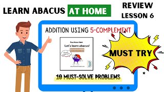 Learn Abacus At Home 9  Review Problems  Addition Using the 5Complement Pairs [upl. by Boorer930]