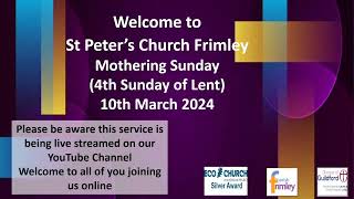 10 March 24 Frimley St Peters [upl. by Assiren]