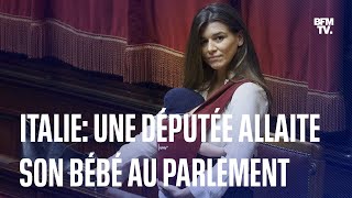 Pour la première fois une députée italienne allaite son bébé au Parlement [upl. by Glenn646]