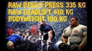 Kirill Sarychev The Russian Bear RAW Bench press 335 kg deadlift 410 kg [upl. by Hollis]