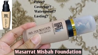 Masarrat Misbah Foundation Review  Waterproof  Price  MM Silk Foundation [upl. by Moffat]