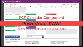 PCF Calendar Component  Adding Multilingual Support In Canvas PowerApp [upl. by Adiell324]