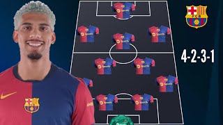 🚨 BARCELONA PREDICTED LINEUP WITH 4231 WITH RONALD ARAUJO 🔥 ✅ ARAUJOS BACK ✅ [upl. by Lal]