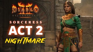 Diablo 2 Resurrected  Sorceress Walkthrough Nightmare Difficulty  Act 2  No Commentary Gameplay [upl. by Ilarin]