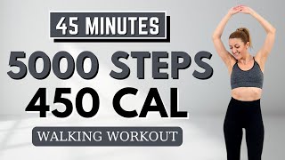 🔥5000 STEPS WALKING WORKOUT🔥AB FOCUSED Walking Workout for Weight Loss🔥Knee Friendly🔥No Jumping🔥 [upl. by Etnuhs684]