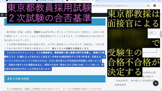 教員採用試験対策 二次試験の合否基準【東京都公立学校教員採用候補者選考】 [upl. by Fazeli]