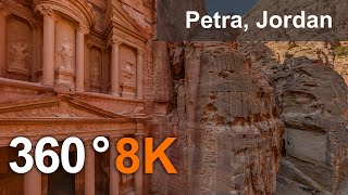 Ancient city of Petra Jordan Aerial 360 video in 8K Virtual travel [upl. by Ardussi]