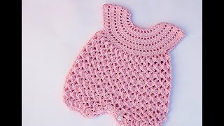 Pelele o enterizo de bebe a crochet muy fácil con explicación mangas Majovel crochet crochet [upl. by Becky]