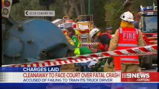 CH9 Cleanaway to Face Court over Fatal Truck Crash [upl. by Adnilrem654]