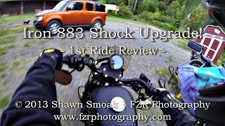 Iron 883 Shock Upgrade  1st Ride Review  ShopTalk [upl. by Arol]