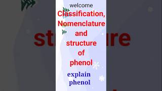 Carbolic acid structure classifications Nomenclature of phenolyoutube chemistry ytshortsvideo [upl. by Wenz]