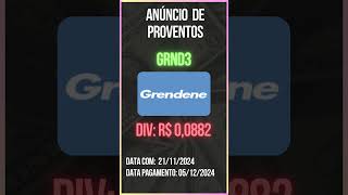 Anúncio de Proventos  GRND3  GRENDENE [upl. by Dorn]