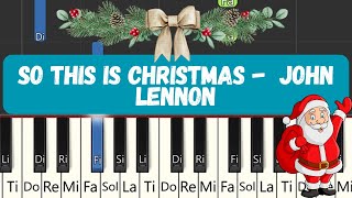 So this is Christmas  John Lennon  Easy Piano Tutorial for Beginner  John Lennon songs [upl. by Eemaj335]