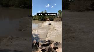 Cahills Crossing  Drivers VERY close call cahillscrossing saltwatercrocodile australia [upl. by Swords721]