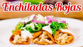 CÓMO HACER ENCHILADAS ROJAS 🌯🌶  Recién Cocinados [upl. by Sumedocin]