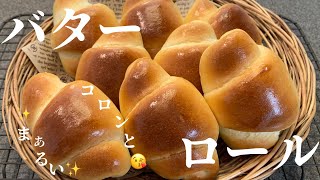 【おうちパンレシピ】お家でパン作り❣️ふわふわでバターたっぷり‼️丸く仕上がるバターロールしろぱん [upl. by Enylekcaj]