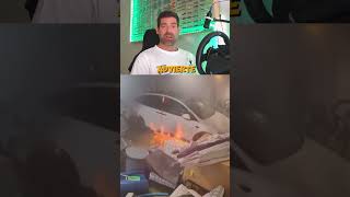 Tesla incendia una casa tras inundación del garaje car tesla shorts automobile [upl. by Eddina]