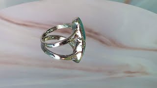 14kt White Gold split band Black Opal doublet 273ct ring [upl. by Kyriako]