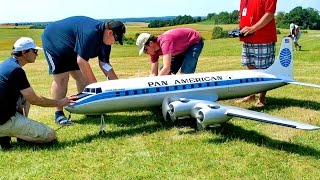 DC6B PAN AMERICAN GIGANTIC RC AIRLINER MODEL DEMO FLIGHT  RC Airshow Airliner Meeting 2015 [upl. by Pallas]