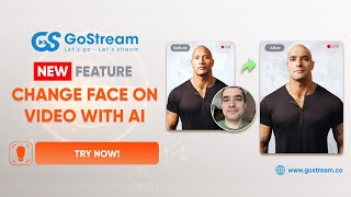 GoStream  How to use AI change face feature on video live stream [upl. by Tandy677]