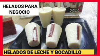 HELADOS CASEROS CREMOSOS DE LECHE Y BOCADILLOHELADOS GOURMET HELADO DE LECHE CON BOCADILLO [upl. by Ruskin]