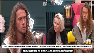 Star Academy  Confrontation tendue entre Julien Doré et Marlène Schaff sur le debrief des candidats [upl. by Valonia589]