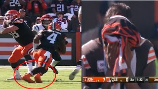 Deshaun Watson Suffers AWFUL Achilles Injury vs Bengals [upl. by Wilkie]