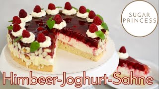 Fruchtigzarte HimbeerSahnetorte mit leichter JoghurtCreme  Rezept von Sugarprincess [upl. by Gable249]