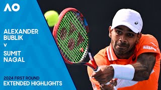 Alexander Bublik v Sumit Nagal Extended Highlights  Australian Open 2024 First Round [upl. by Atel]